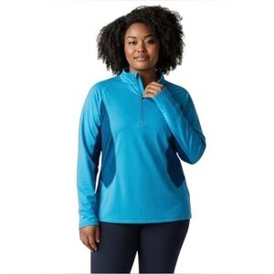 Champion Woman’s Semi Fitted Quarter Zip Athletic Active Blue Jacket size XL